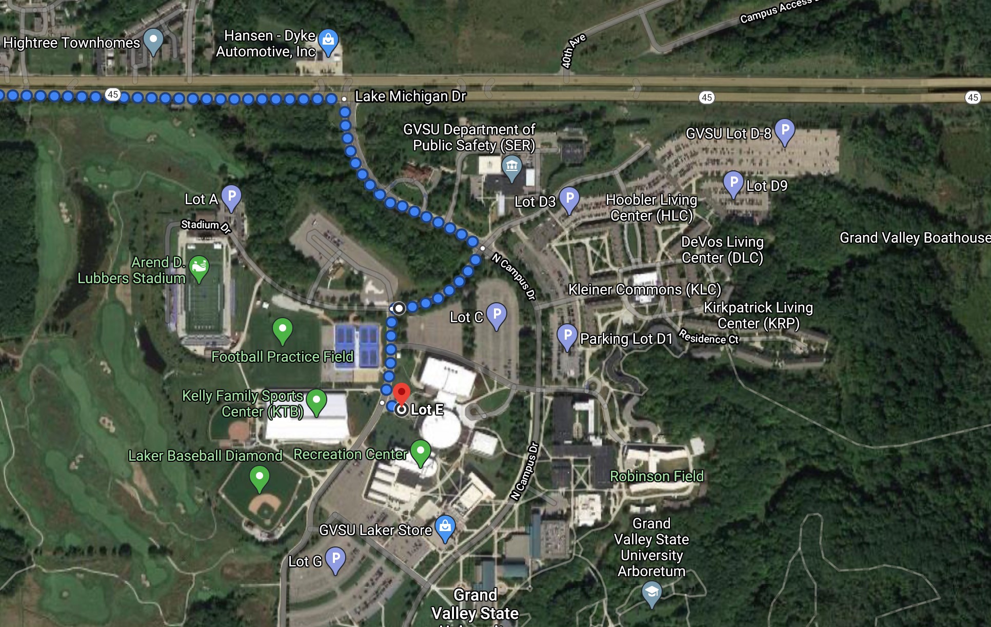 Emergency access route to Fieldhouse Weight Room B9